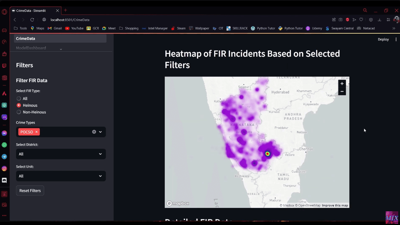 Predictive Crime Analytics and Visualization System